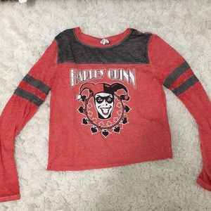 Harley Quinn cropped long sleeve tee